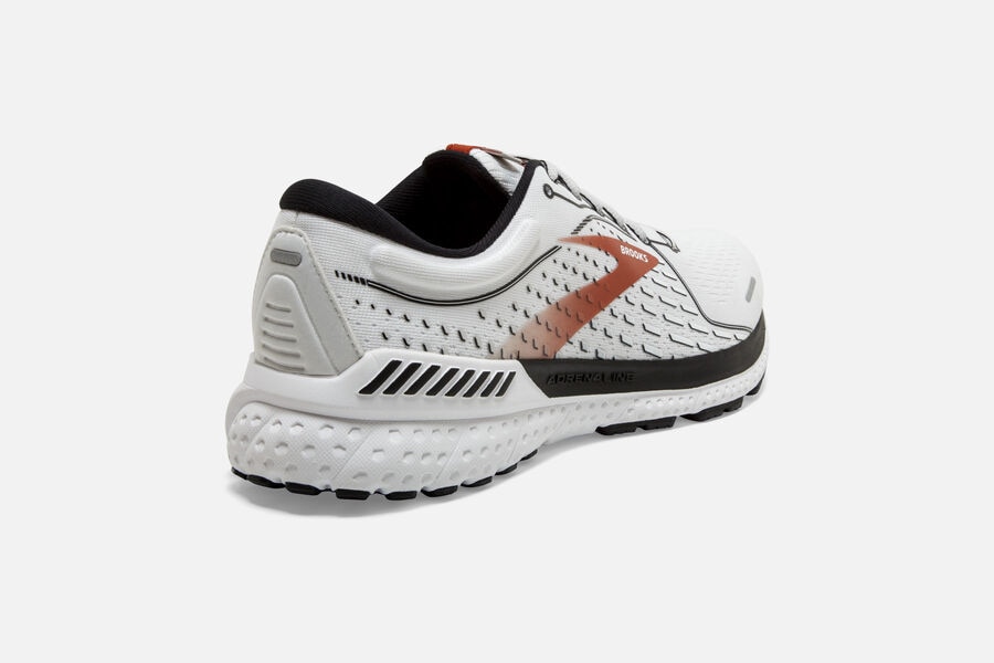 Brooks Israel Adrenaline GTS 21 Road Running Shoes Mens - White/Black/Orange - UEC-504938